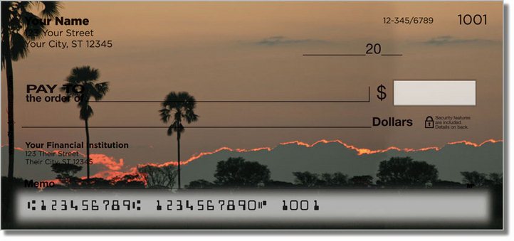African Sunset Personal Checks