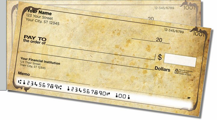 Aged Parchment Side Tear Personal Checks