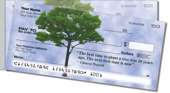 Arbor Day Quote Side Tear Personal Checks