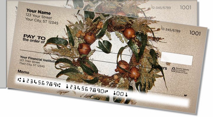 Autumn Wreath Side Tear Personal Checks