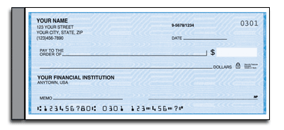 Basic Blue Side Tear Personal Checks