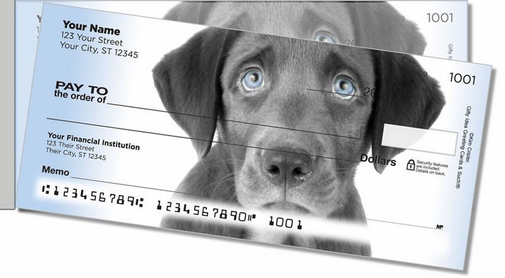 Black Lab Pup Side Tear Personal Checks