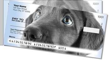 Black Lab Pup Side Tear Personalized Checks