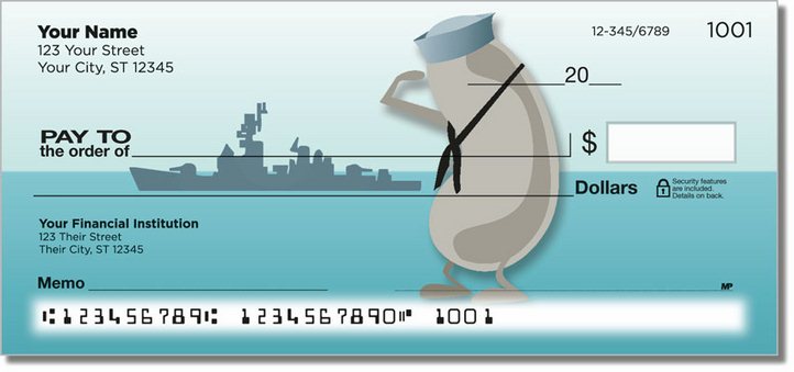 Cartoon Kidney Bean Personal Checks