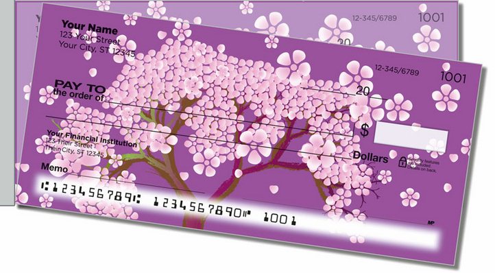 Cherry Blossom Side Tear Personal Checks