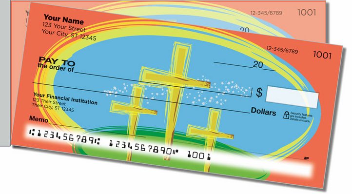 Christian Cross Side Tear Personal Checks