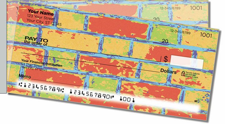 Colored Brick Side Tear Personal Checks