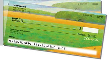 Colored Fields Side Tear Personalized Checks