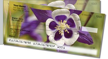 Columbine Flower Side Tear Personalized Checks