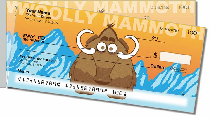 Cute Extinct Animal Side Tear Personal Checks