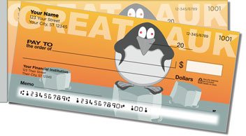 Cute Extinct Animal Side Tear Personalized Checks