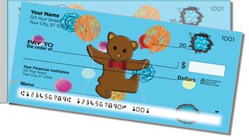 Cute Teddy Bear Side Tear Design Checks