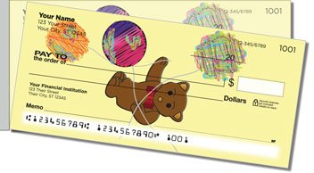 Cute Teddy Bear Side Tear Personalized Checks