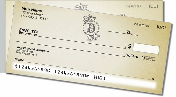 D Monogram Side Tear Personal Checks