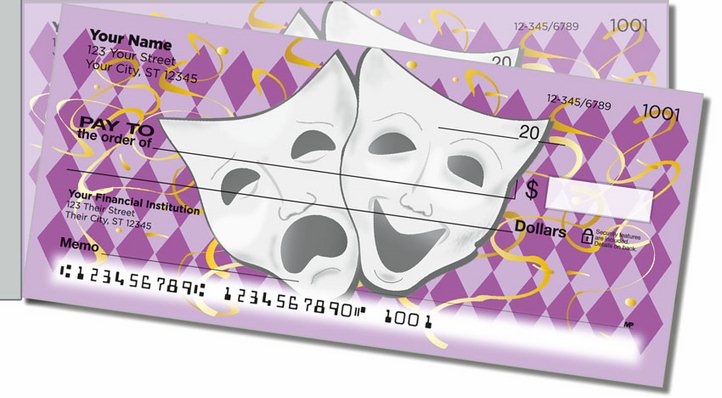 Drama Mask Side Tear Personal Checks