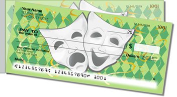 Drama Mask Side Tear Design Checks