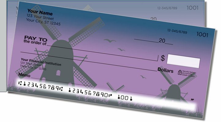 Dutch Windmill Side Tear Personal Checks
