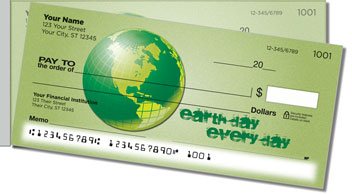 Earth Day Side Tear Personalized Checks
