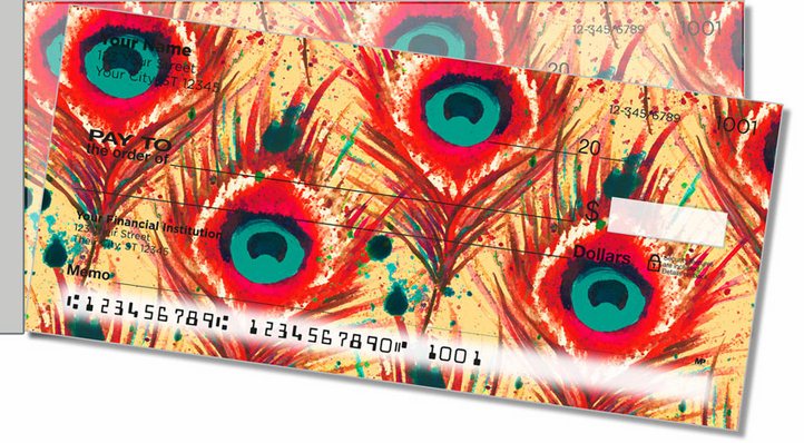 Feather Frenzy Side Tear Personal Checks