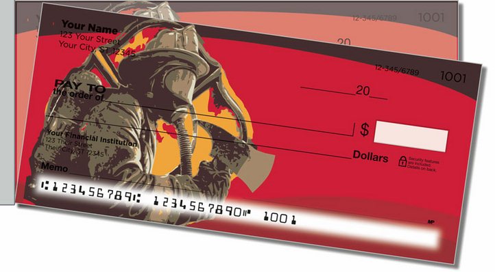 Firefighter Hero Side Tear Personal Checks