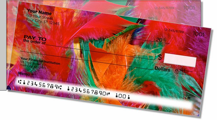 Flashy Feather Side Tear Personal Checks