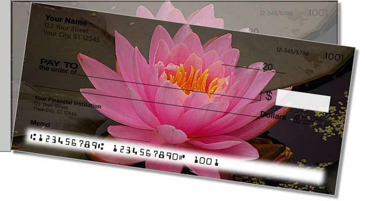 Fragrant Water Lily Side Tear Personal Checks