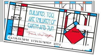 Frank Lloyd Wright Side Tear Personalized Checks