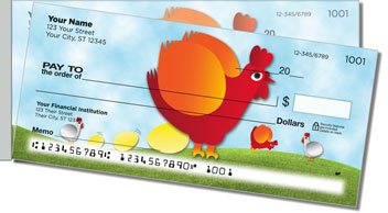 Funky Chicken Side Tear Personalized Checks