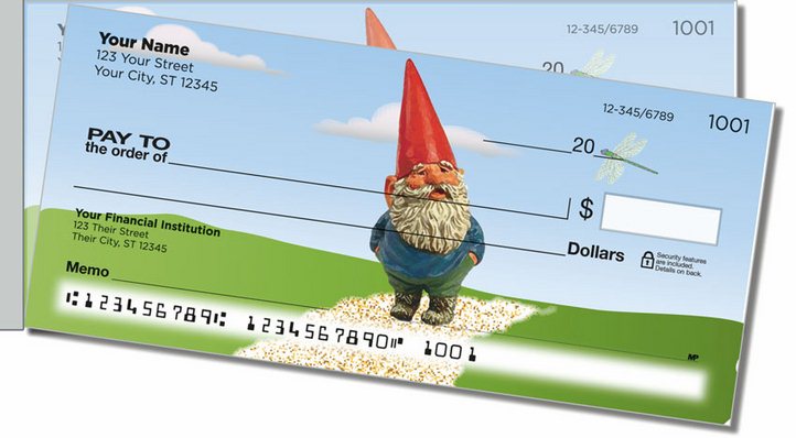 Garden Gnome Side Tear Personal Checks