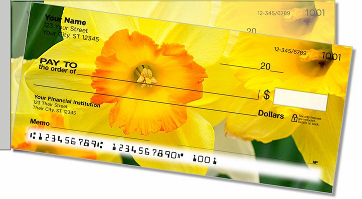 Golden Daffodil Side Tear Personal Checks