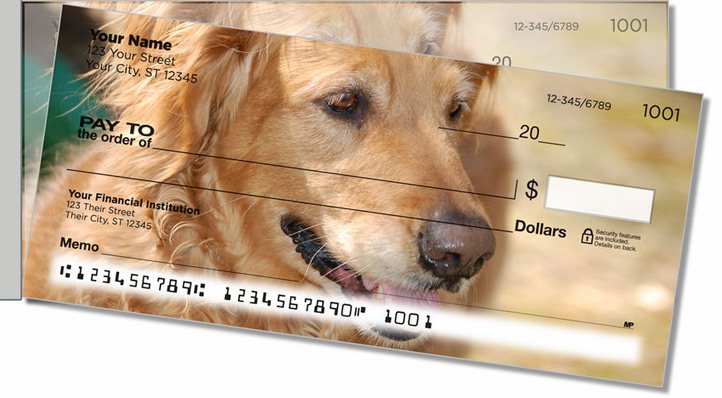 Golden Retriever Side Tear Personal Checks