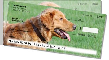 Golden Retriever Side Tear Personalized Checks