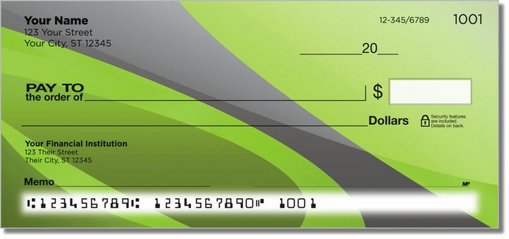 Gray Swoosh Personal Checks