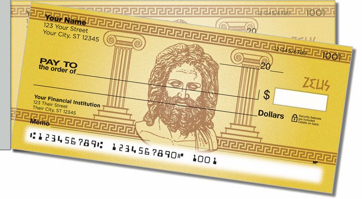Greek God Side Tear Personal Checks