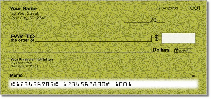 Green Topographic Personal Checks