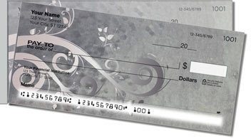 Grungy Scroll Side Tear Design Checks