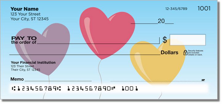 Heart Balloon Personal Checks