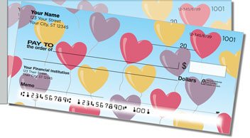 Heart Balloon Side Tear Personalized Checks
