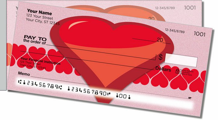 Heart Perspective Side Tear Personal Checks