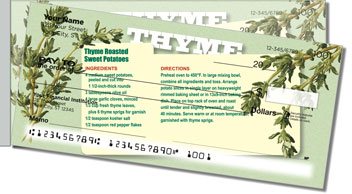 Herb Recipe Side Tear Personalized Checks