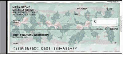 Holiday Holly Side Tear Personal Checks