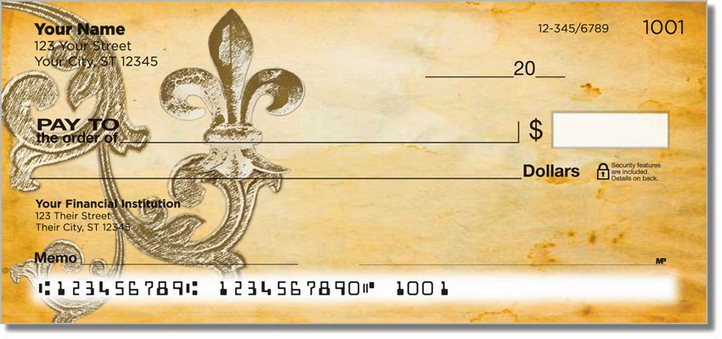 Iron Fleur de Lis Personal Checks