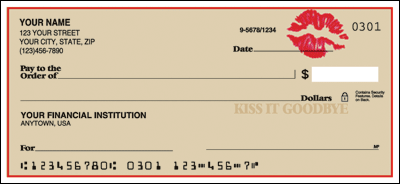 Kiss It Goodbye Personal Checks