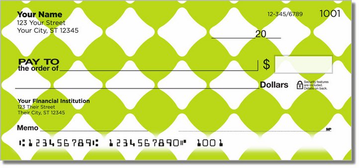 Lime Green Bead Personal Checks