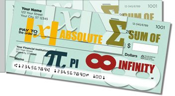 Math Symbol Side Tear Personalized Checks