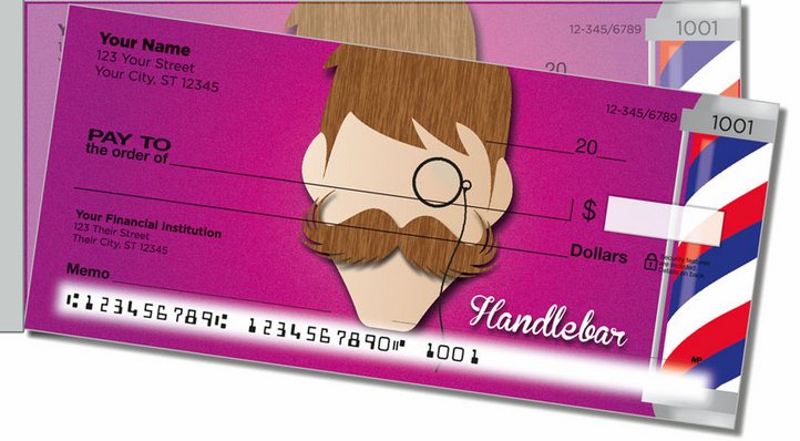 Mustache Side Tear Personal Checks