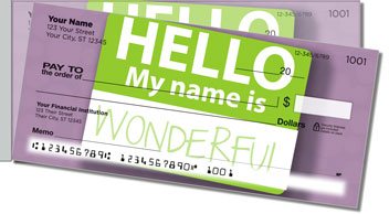 Name Tag Side Tear Design Checks