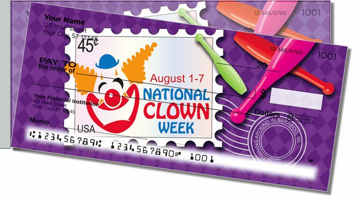National Clown Week Side Tear Personal Checks