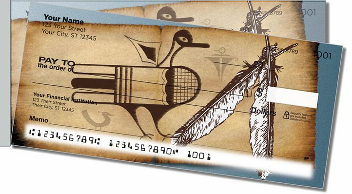 Native American Bird Symbol Side Tear Personal Checks