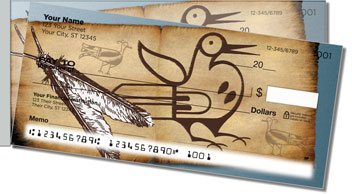 Native American Bird Symbol Side Tear Design Checks